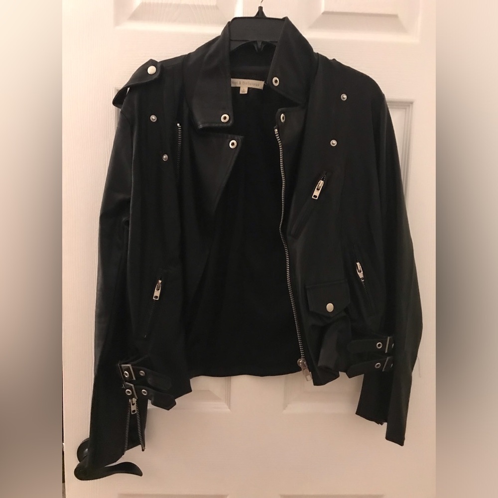 Hot & Delicious Black Women's Moto Jacket Michael Jackson Large